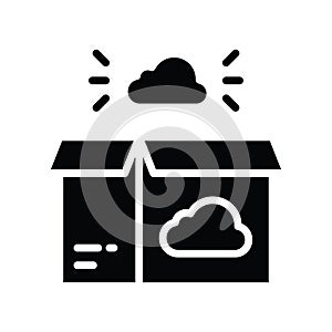 Cloud Box vector solid Icon Design illustration. Cloud computing Symbol on White background EPS 10 File