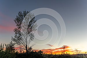 Cloud and bright sky during a sunset