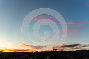 Cloud and bright sky during a sunset