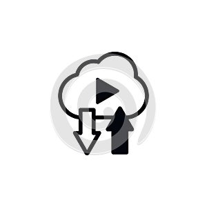cloud, broadcast, videos, online training icon. Simple glyph, flat vector of Online traning icons for UI and UX, website or mobile
