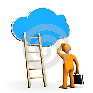 Cloud Businessman Ladder