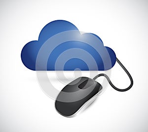 Cloud and cable connection cord illustration