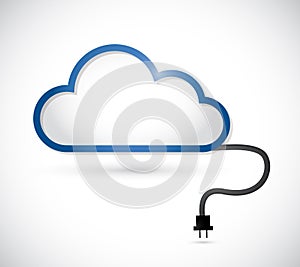 Cloud and cable connection. illustration design