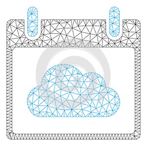 Cloud Calendar Day Polygonal Frame Vector Mesh Illustration