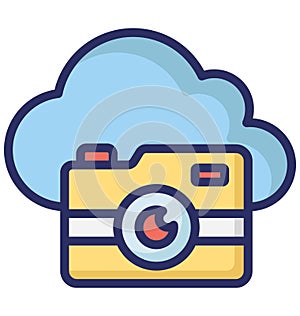 Cloud Camera Isolated Vector Icon that can easily modify or edit.