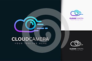 Cloud camera logo design with gradient