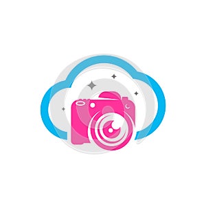 Cloud Camera logo design vector template, Camera Photography logo concepts
