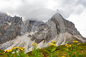 Cloud Capped Mountains from Passo Rolle to Baita Segantini, Italian Dolomites