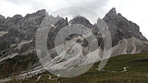 Cloud-Capped Mountains from Passo Rolle to Baita Segantini, Italian Dolomites