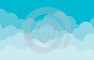 Cloud cartoon with blue sky background landscape vector