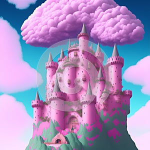 Cloud Castle, Generative AI Illustration
