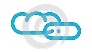 Cloud Chain Icon for Cloud Computing & Networks, vector design Generative AI
