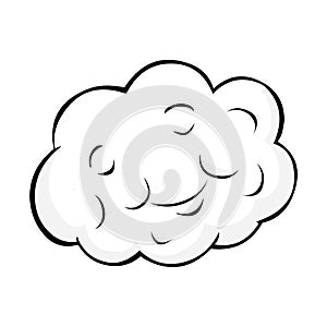 Cartoon cloud. Vector cloud isolated on white background.