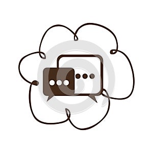 cloud chat bubbles icons sercive