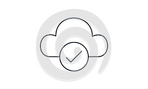 Cloud with check mark icon isolated on vector image