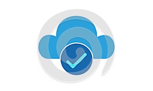 Cloud with check mark icon isolated on vector image