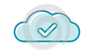 Cloud with Checkmark Icon for Cloud Computing Success, vector design Generative AI