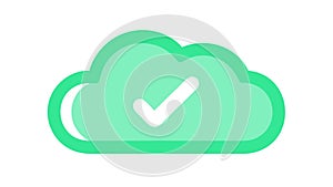 Cloud with Checkmark Icon, Data Sync Success Vector Symbol, vector design Generative AI