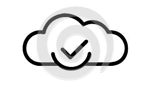 Cloud Checkmark Icon: Verified Cloud Storage Flat Design, vector design Generative AI
