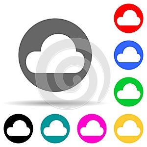 cloud in a circle multi color style icon. Simple thin line, outline vector of web icons for ui and ux, website or mobile