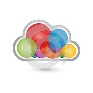 Cloud and circles, cloud and painter logo