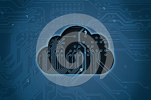 Cloud on circuit background