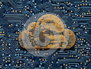 cloud computing concept: circuit board cloud