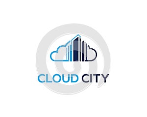 Cloud city logo design icon concept