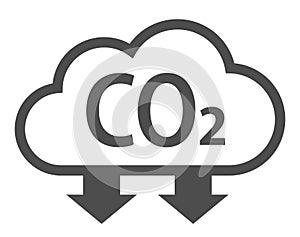 Cloud co2 reduction vector icon