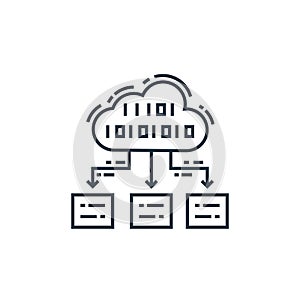 cloud coding icon vector from data analysis concept. Thin line illustration of cloud coding editable stroke. cloud coding linear