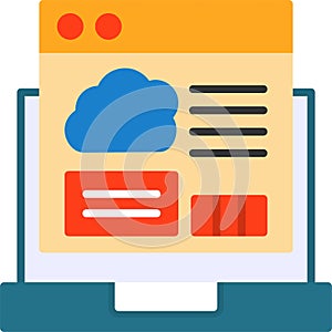 Cloud Coding Vector Icon Design