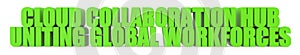 Cloud Collaboration Hub Uniting Global Workforces, 3d text