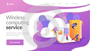 Cloud collaboration landing page template.
