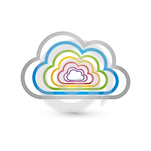 Cloud Colorful logo, cloud and painter logo