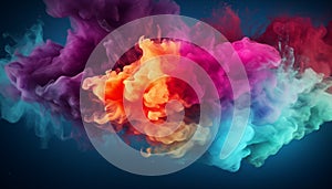 A cloud of colorful smoke in rainbow colors. Minimalistic wallpaper. Concept of ideation and creativity photo