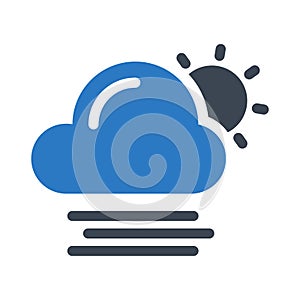 Cloud glyph colour vector  icon
