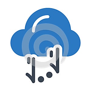 Cloud glyph colour vector  icon