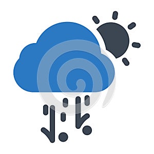 Cloud glyph colour vector  icon