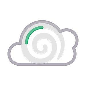 Cloud colour line vector  icon