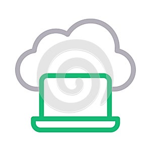 Cloud colour line vector icon