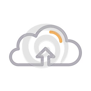 Cloud colour line vector icon