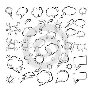 Cloud Comic Book  Design Element Vector