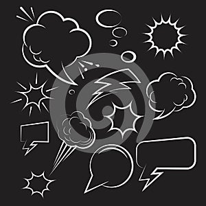 Cloud Comic Book  Design Element Vector