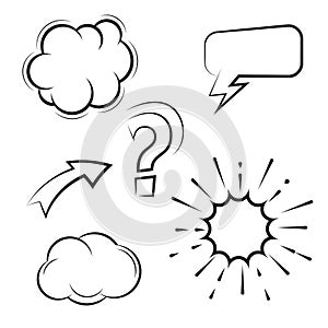 Cloud Comic Book  Design Element Vector