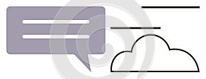 Cloud Communication Concept with Chat Bubble and Linear Elements
