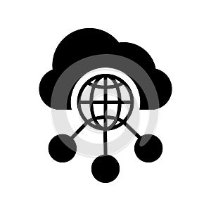 Cloud, communication, connectivity icon. Black vector graphics