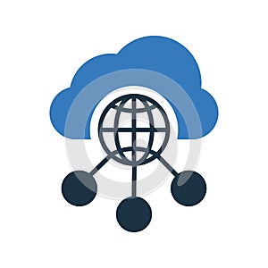 Cloud, communication, connectivity icon. Simple editable vector graphics