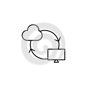 cloud, communication icon. Simple outline vector of Web Design Development  set icons for UI and UX, website or mobile application