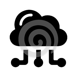 Cloud, communication, user icon. Black vector graphics