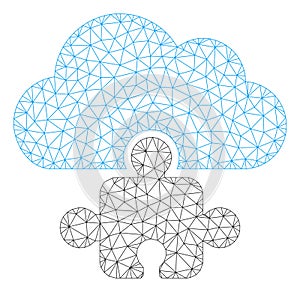 Cloud Component Polygonal Frame Vector Mesh Illustration